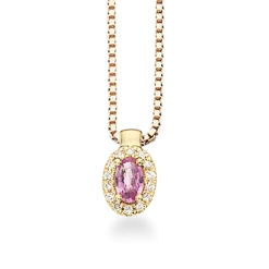 SCROUPLES DIANA VEDHÆNG 14 KARAT GULD MED PINK SAFIR - 211555