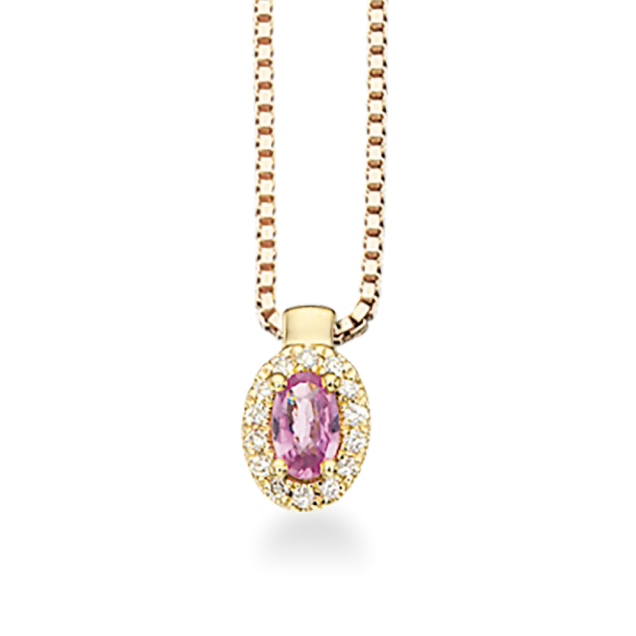 SCROUPLES DIANA VEDHÆNG 14 KARAT GULD MED PINK SAFIR - 211555