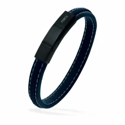 SCROUPLES FORCE HERRE ARMBÅND I BLÅT LÆDER - 03451A,M