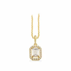 SCROUPLES HALSKÆDE 8 KARAT GULD BAGUETTE MED HVIDE ZIRKONIA - 214563