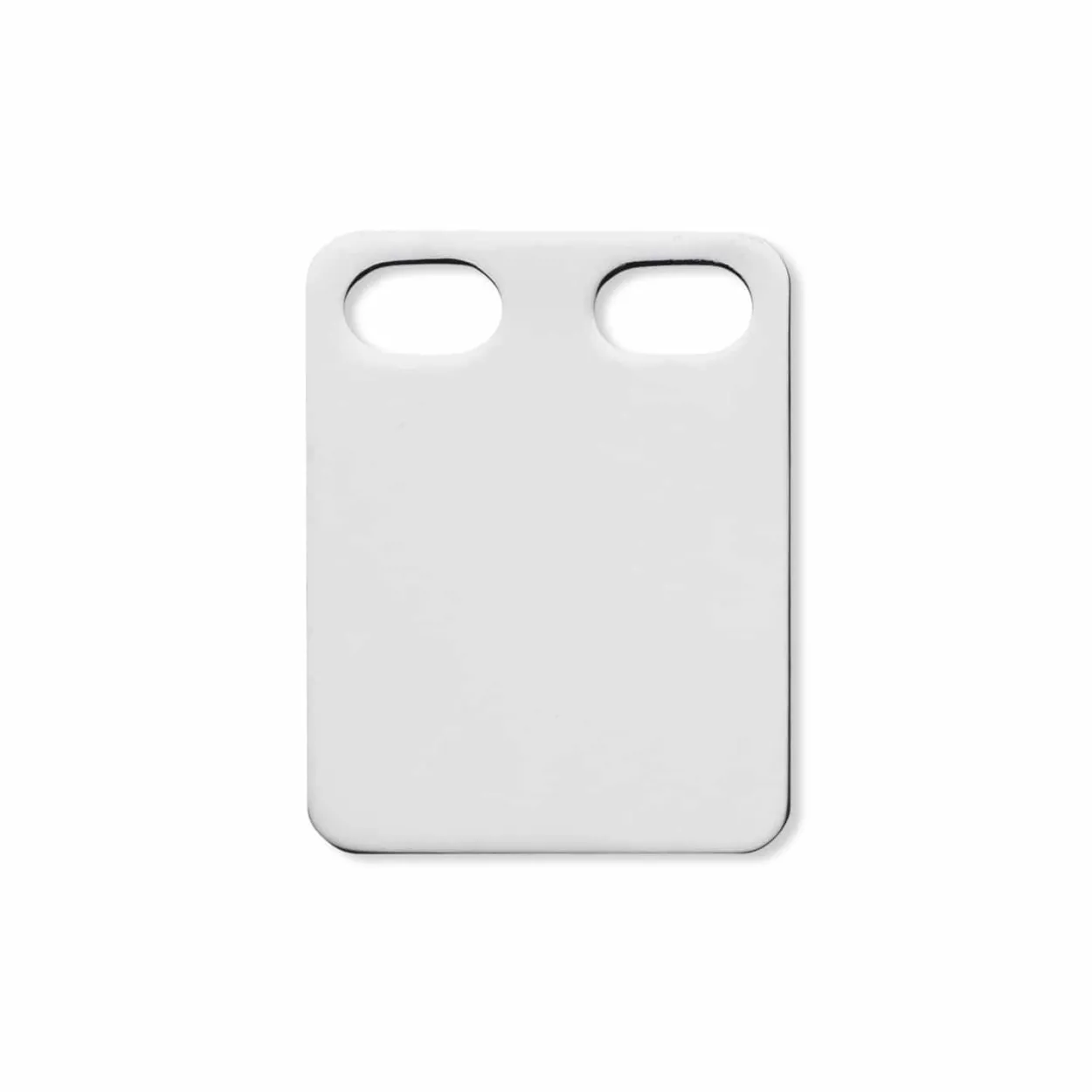 SCROUPLES ID-PLADE MED 2 HULLER SØLV 18X24 MM - 21022