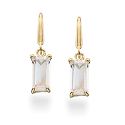 SCROUPLES 8 KARAT GULD ØRERINGE BAGUETTE ZIRKON - 119973