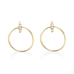 SCROUPLES 8 KARAT GULD ØRESTIK CIRKEL MED ZIRKONIA - 118533