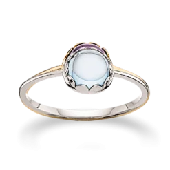 SCROUPLES 14 KARAT GULD RING MED BLÅ TOPAZ - 710656