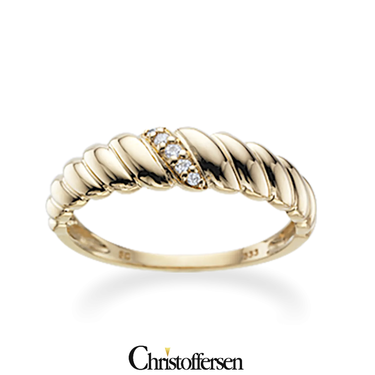 SCROUPLES 8 KARAT GULD RING MED ZIRKONIA - 712303