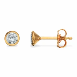 SCROUPLES ØREPYNT 8 KARAT GULD MED 4 MM ZIRKONIA - 112053