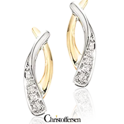 SCROUPLES ØRERINGE 14 KARAT GULD MED BRILLANTER 0,06 CARAT - 114726