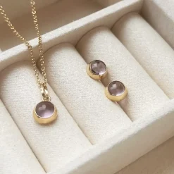 SCROUPLES ØRERING 8 KARAT GULD MED AMETYST - 124483