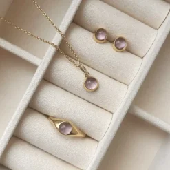 SCROUPLES ØRERING 8 KARAT GULD MED AMETYST - 124483