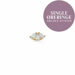 SCROUPLES ØRERING SINGLE SØLV FORGYLDT MED ZIRKONER - 160372-1