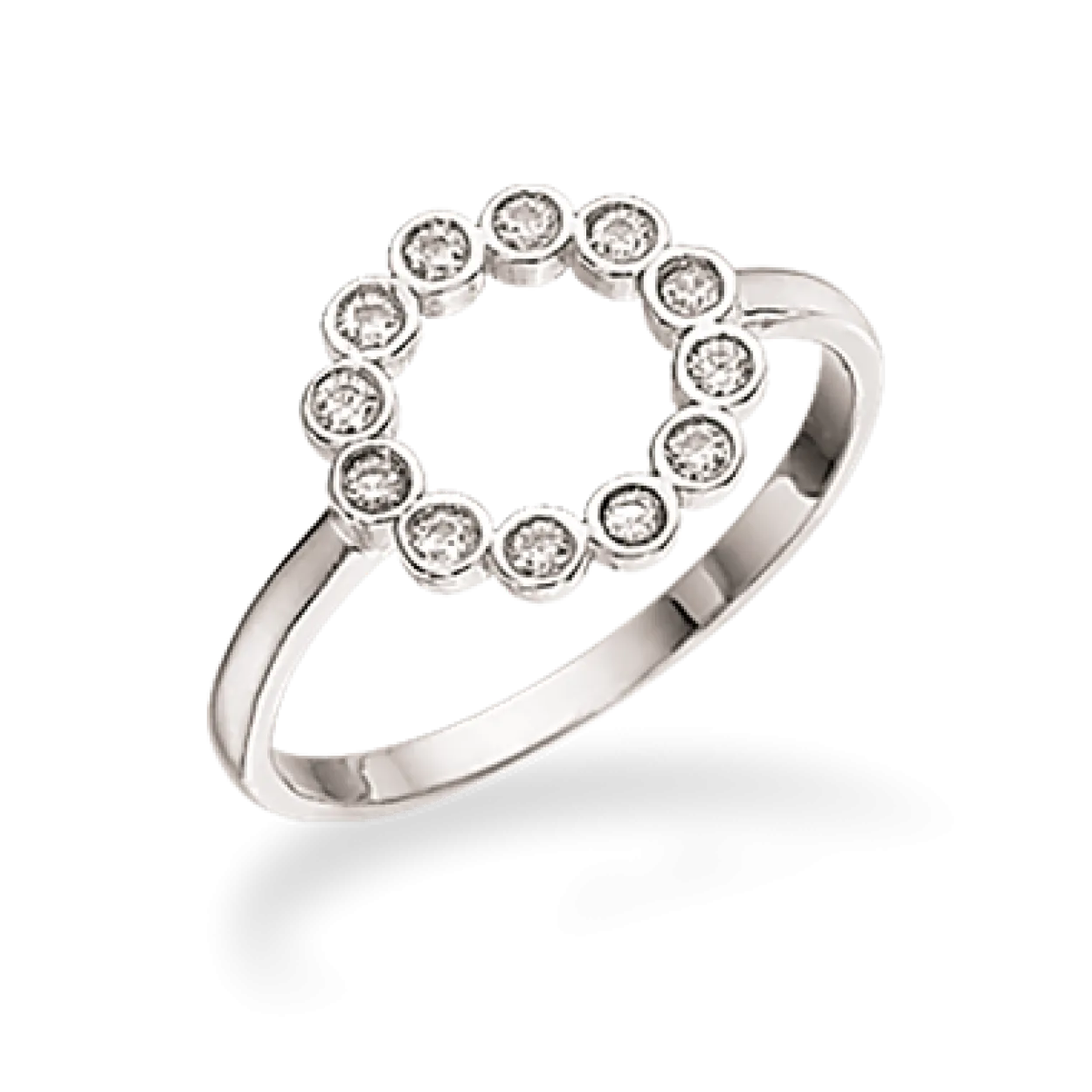 SCROUPLES RING SØLV CIRKEL MED ZIRKONIA - 725272