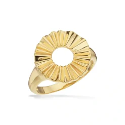 SCROUPLES RING SØLV FORGYLDT PLISSÉ - 729062