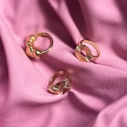 SCROUPLES RING SØLV FORGYLDT PLISSÉ - 729062