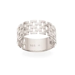 SCROUPLES RING SØLV MED MØNSTER STR. 52 - 726232