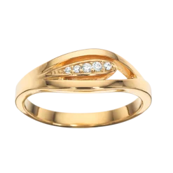 SCROUPLES SØLV FORGYLDT RING MED ZIRKONIA - 723572