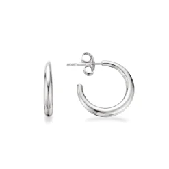 SCROUPLES SØLV ØRERINGE HALVCREOL GLAT - 157312