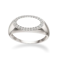 SCROUPLES SØLV RING OVAL MED ZIRKONIA - 726412