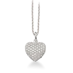 SCROUPLES SOHO SØLV HALSKÆDE MED HJERTE PAVÉ ZIRCONIA - 233582