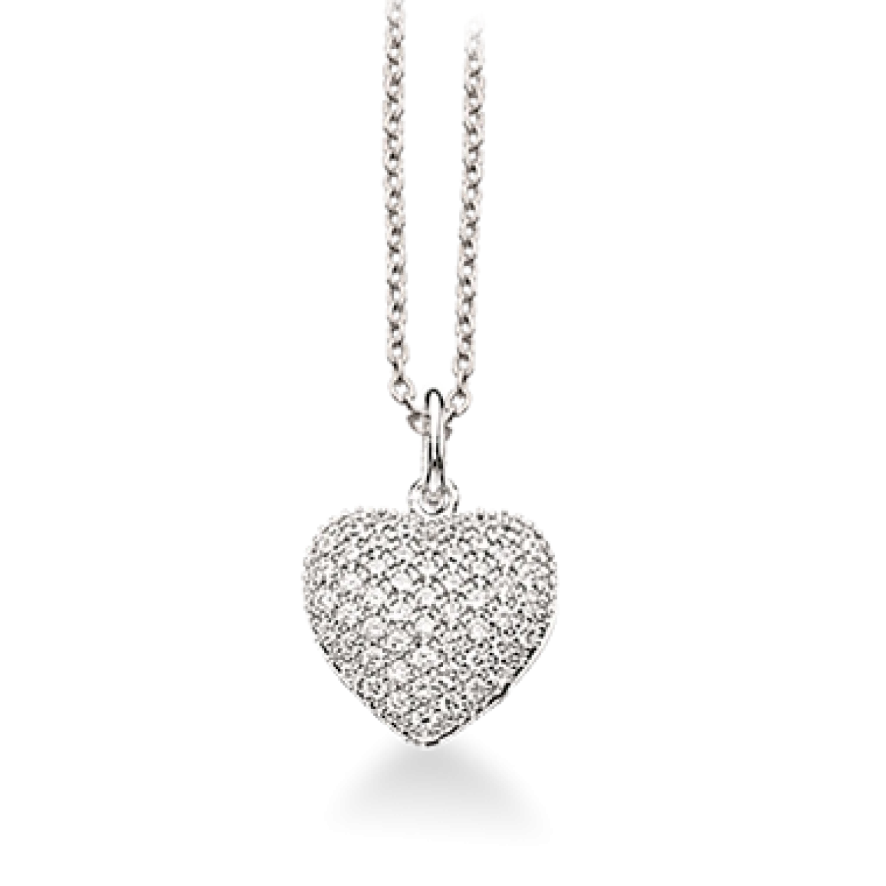 SCROUPLES SOHO SØLV HALSKÆDE MED HJERTE PAVÉ ZIRCONIA - 233582