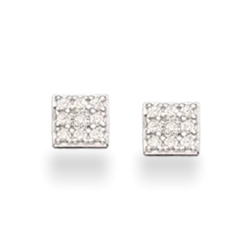 SCROUPLES SOHO SØLV ØRERING ZIRKONIA FIRKANT - 153032
