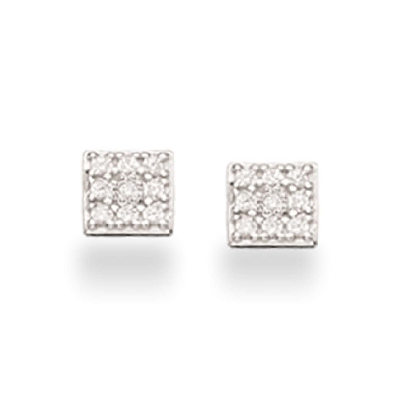 SCROUPLES SOHO SØLV ØRERING ZIRKONIA FIRKANT - 153032