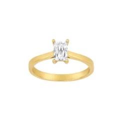 SIERSBØL RING 8 KARAT GULD MED BAGUETTE SLEBEN ZIRKONIA - 142 2073CZ3