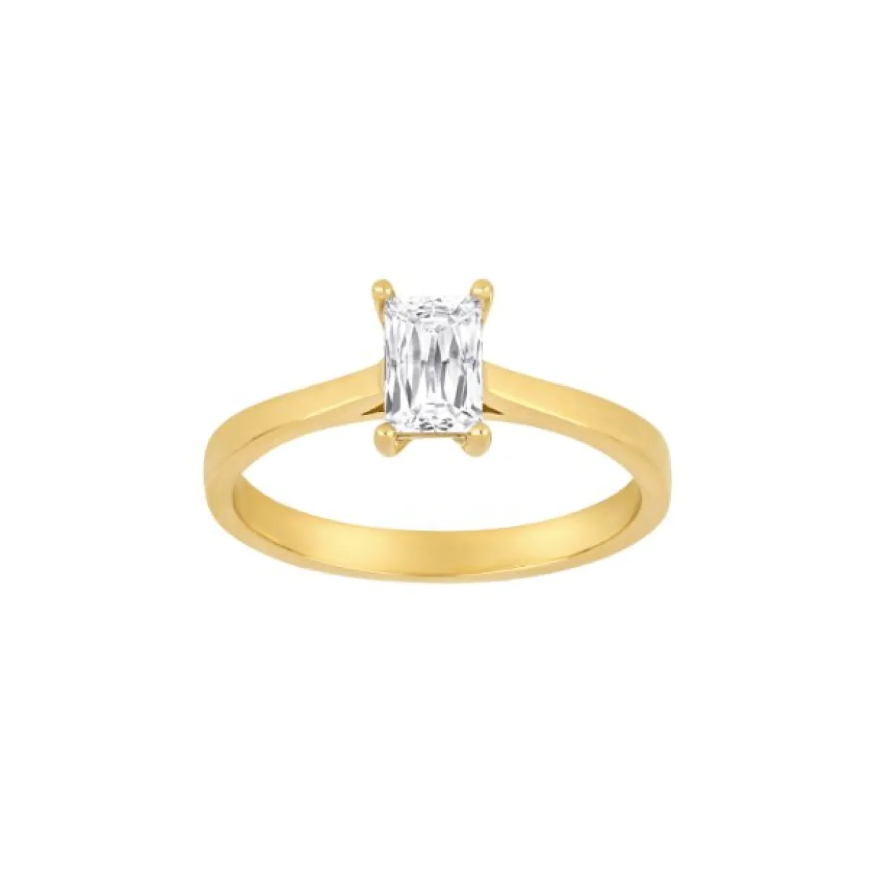 SIERSBØL RING 8 KARAT GULD MED BAGUETTE SLEBEN ZIRKONIA - 142 2073CZ3