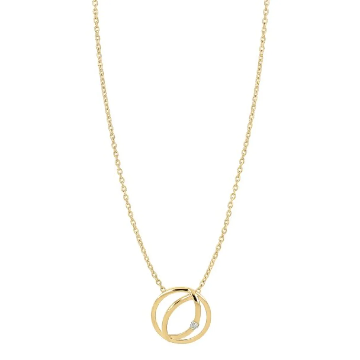 SIERSBØL VEDHÆNG 14 KARAT GULD CIRKEL 0,02 CARAT W/PI - 218 047BR5