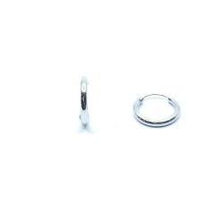 SØLV BLANK CREOL RHODINERET DIAMETER 12 MM BREDDE 1,50 MM