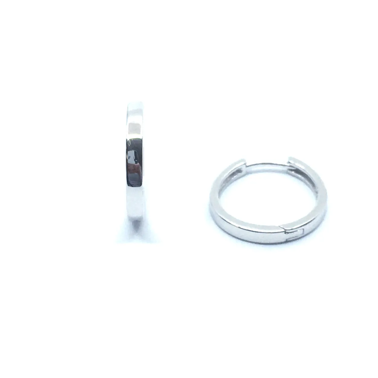 SØLV BLANK KNÆK CREOL RHODINERET DIAMETER 16,5 MM BREDDE 2,30 MM