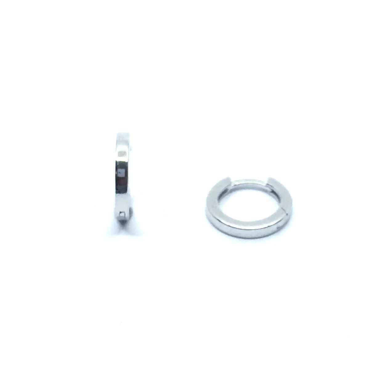 SØLV BLANK KNÆK CREOL RHODINERET DIAMETER 12 MM BREDDE 1,80 MM