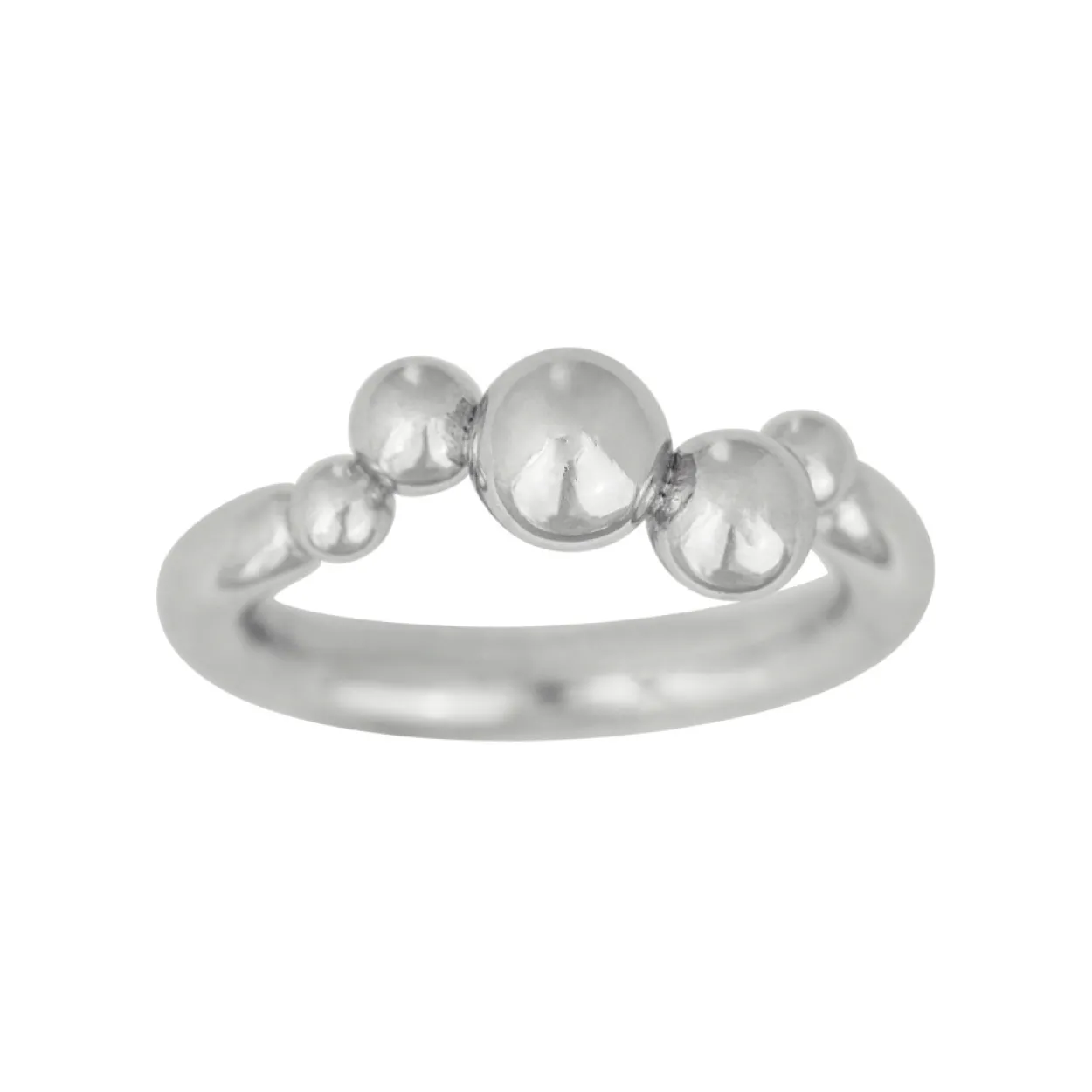 SØLV RING MED KUGLER 17 MM