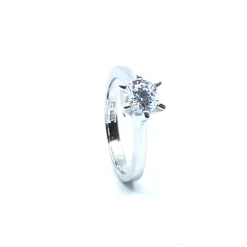 SØLV RING RHODINERET PRINSESSE MED SYNTETISKE ZIRKONIA