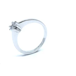 SØLV RING RHODINERET PRINSESSE MED SYNTETISK ZIRKONIA