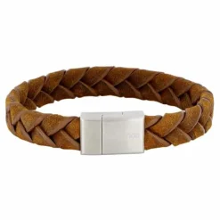 SON OF NOA LÆDER ARMBÅND BRUN FLETTET - 80970239219