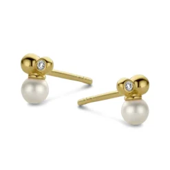 SPIRIT ICONS ASIA ØRERINGE 14 KT GULD MED HVID PERLE - 44596