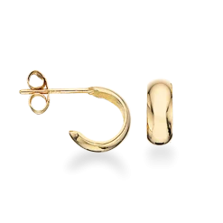 SROUPLES 8 KARAT GULD ØRERINGE HALV CREOL - 119163
