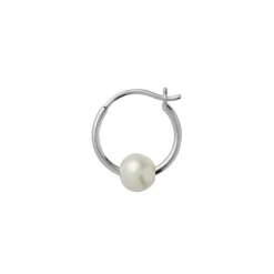 STINE A ØRERINGE BERRIE HOOP SØLV ØRERING MED EN PERLE - 1354-00-S