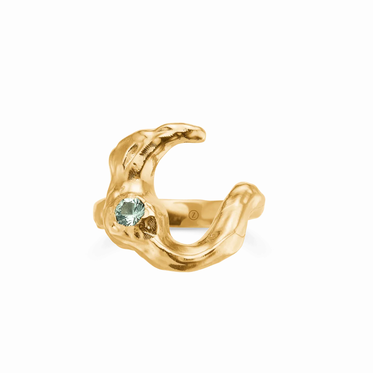 STUDIO Z LUNAR RING FORGYLDT SØLV MED GRØN STEN - 7247883
