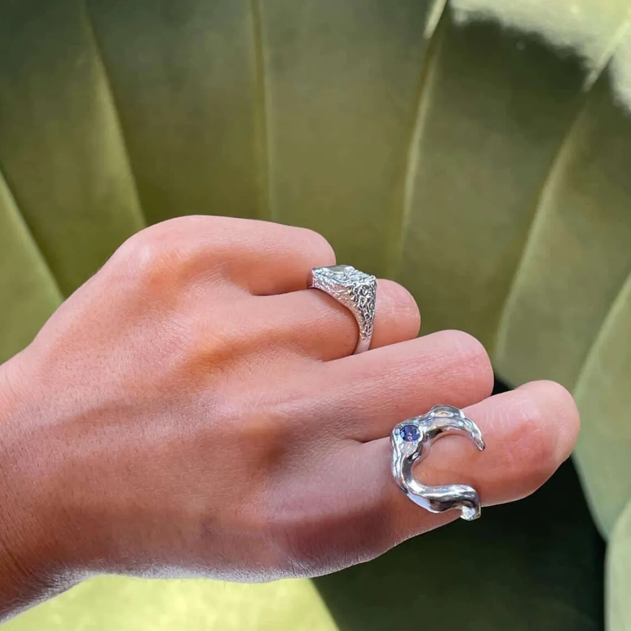 STUDIO Z LUNAR RING SØLV MED BLÅ STEN – 7147881