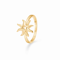 STUDIO Z OCEAN AURA SØLV FORGYLDT RING MED SOL - 7240923