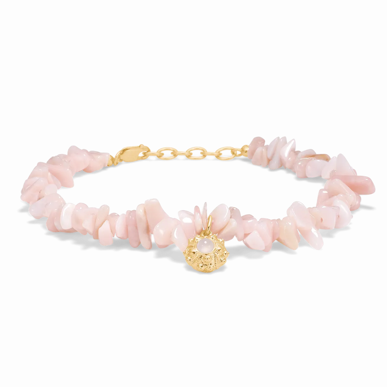 STUDIO Z URCHIN ELEGANGE SØLV FORGYLDT ARMBÅND MED KUNZIT - 7256892