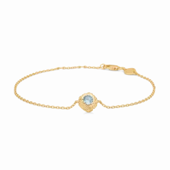 STUDIO Z WILD CLIFF SØLV FORGYLDT ARMBÅND MED BLÅ ZIRKON - 7257911