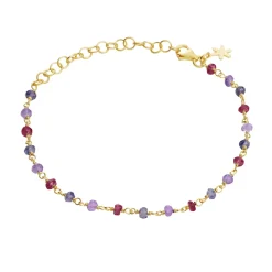 SUSANNE FRIIS BJØRNER ARMBÅND MED AMETYST, IOLITE OG GRANET - 1433-2-593