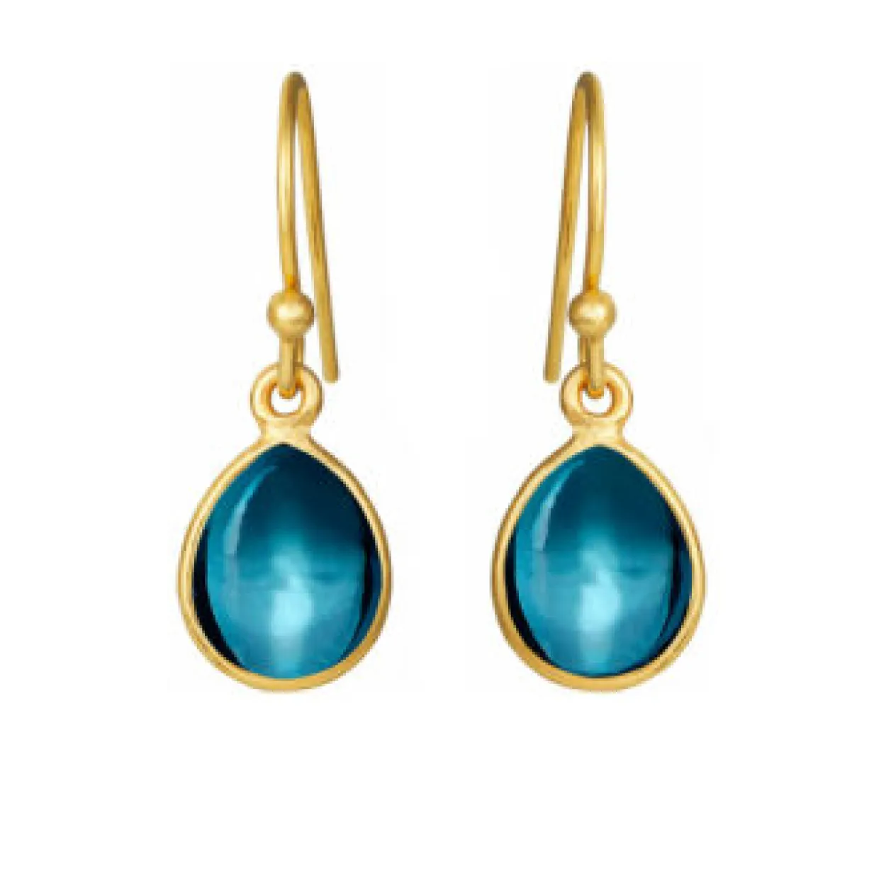 SUSANNE FRIIS BJØRNER ØREHÆNGER FORGYLDT LONDON BLUE KRYSTAL - 5249-2-174