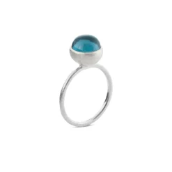 SUSANNE FRIIS BJØRNER RING SØLV MED 8MM LONDON KRYSTAL- 1692-1-174