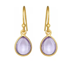 SUSANNE FRIIS BJØRNER SØLV FORGYLDT ØRERINGE MED LYS AMETHYST - 5249-2-198