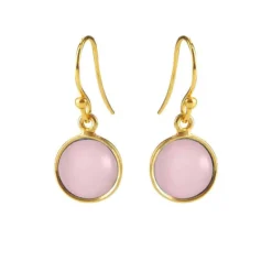 SUSANNE FRISS BJØRNER SØLV FORGYLDT ØRERINGE LYS PINK KRYSTAL - 5521-2-112