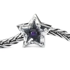 TROLLBEADS 'STJERNE AF RO' SØLV KUGLE MED AMETYST - TAGBE-00221